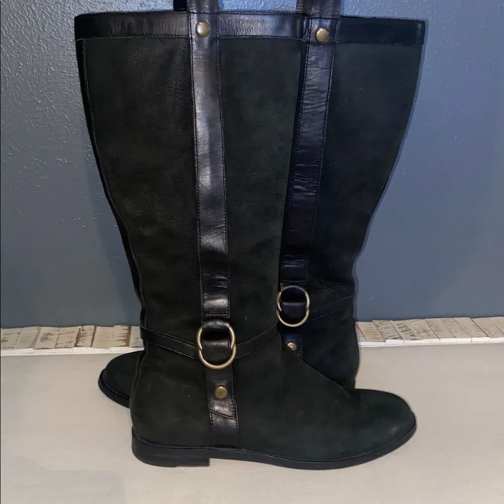 Nike Air Cole Haan Black Knee-High Women's Boots With buckle 9B